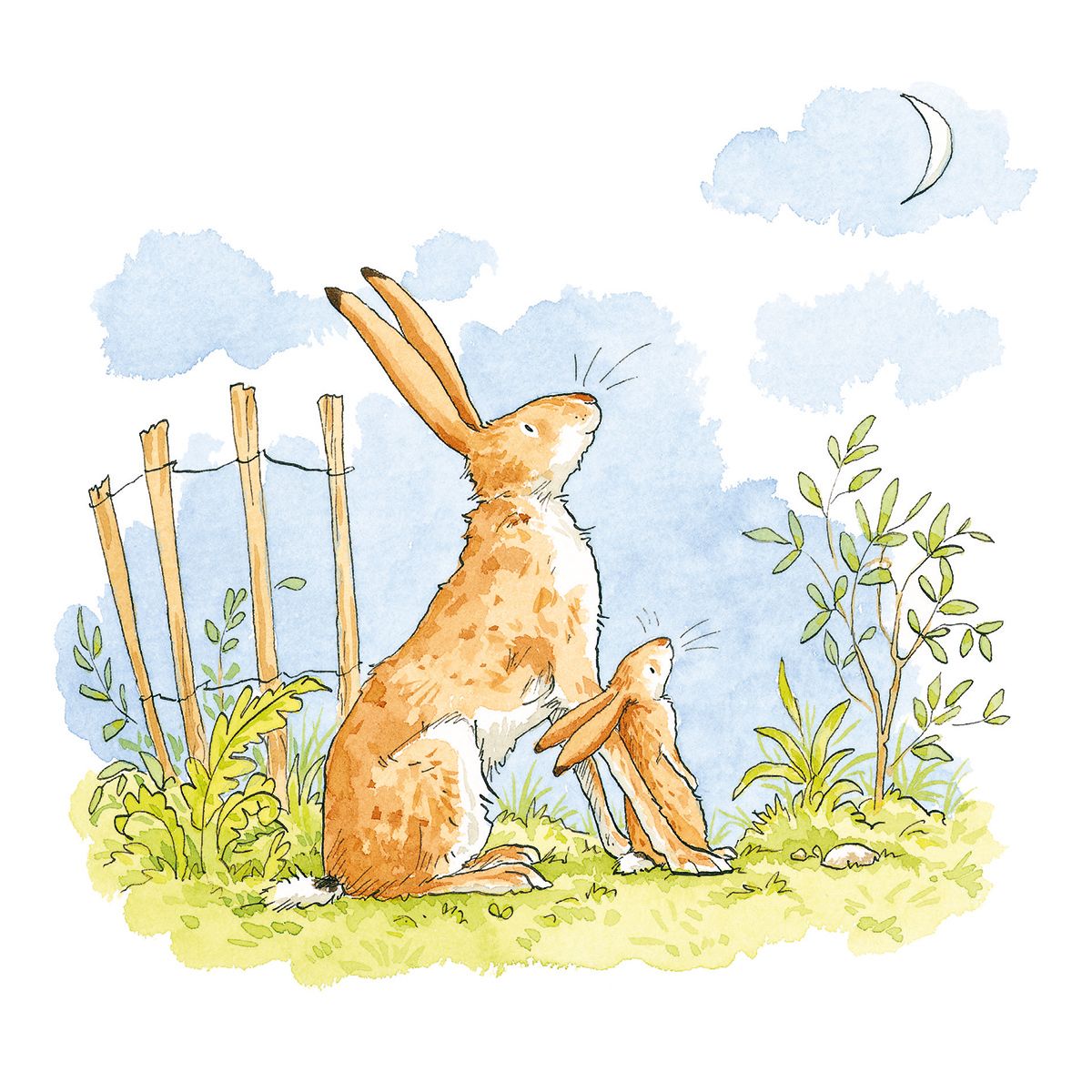 Anita Jeram Admiring the Moon Art Card