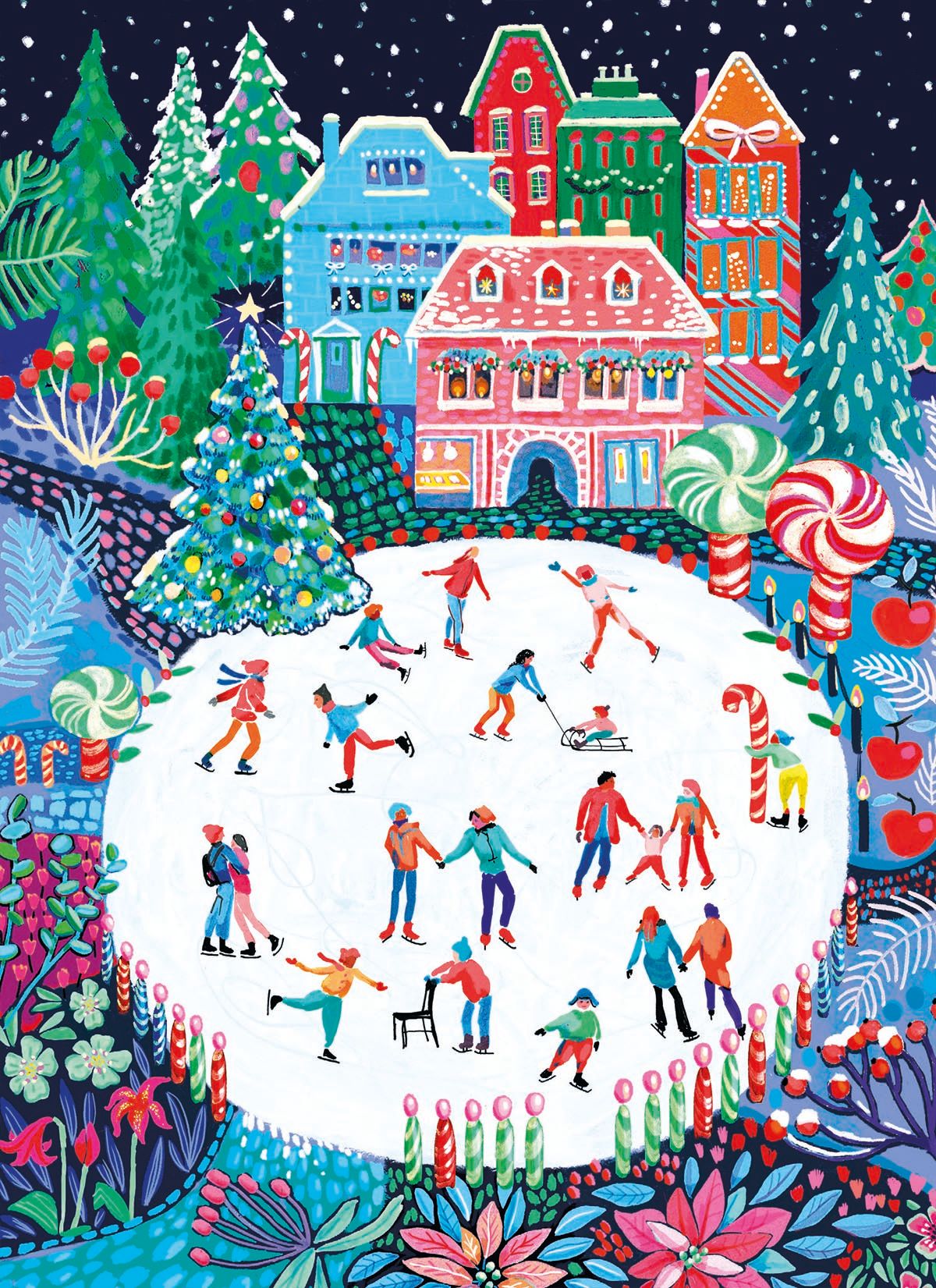 Antonia Evorva-Verbrugge Skating under the Stars Christmas Card Pack