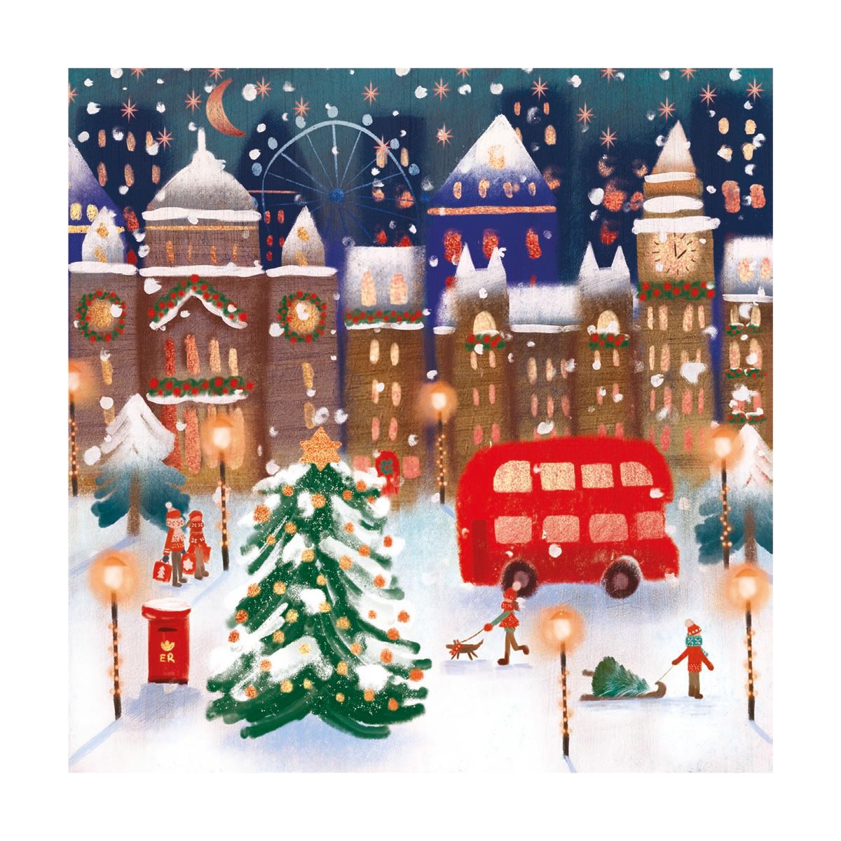 Catherine Worsley Snowfall in London Christmas Card Pack