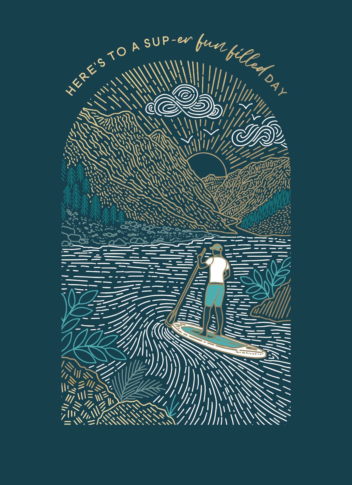 Claire Wilson Paddle Boarder Birthday Card