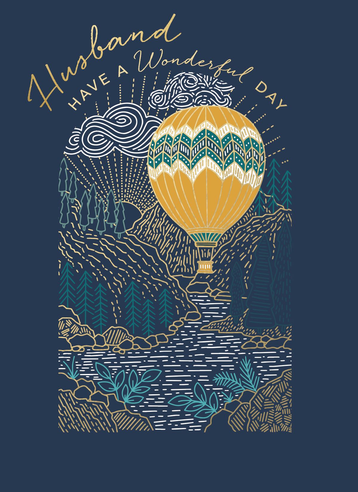 Claire Wilson Up Up and Away Husband Birthday Card