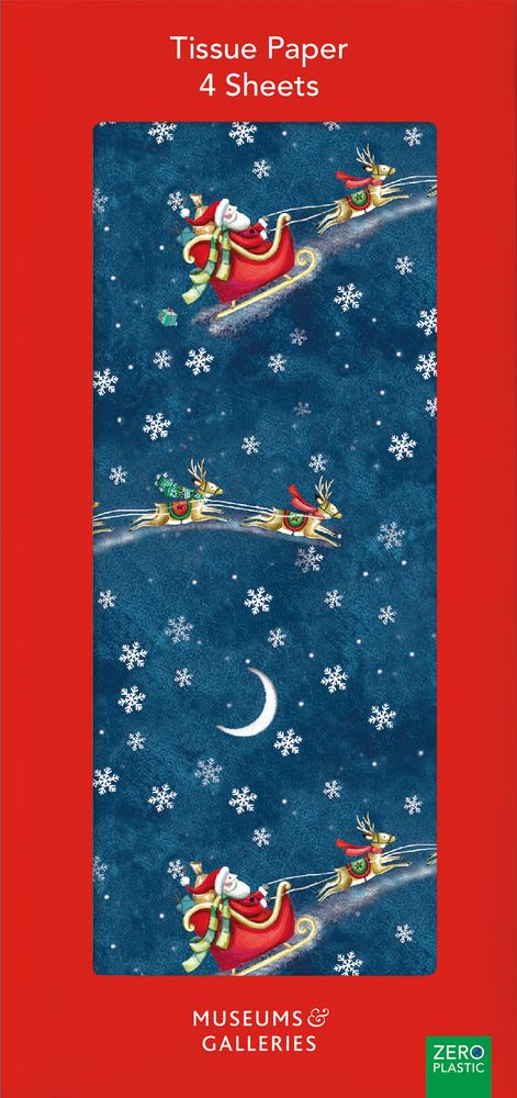 Deva Evans Santa over the Rooftops Christmas Tissue Paper