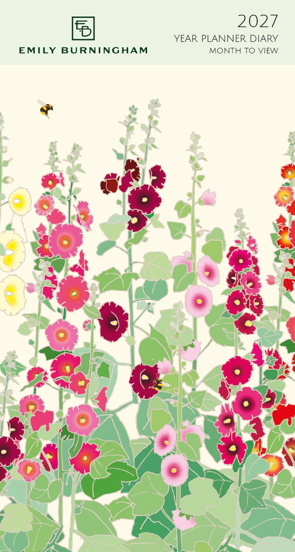 Emily Burningham Hollyhocks 2027 Slim Year Planner Diary