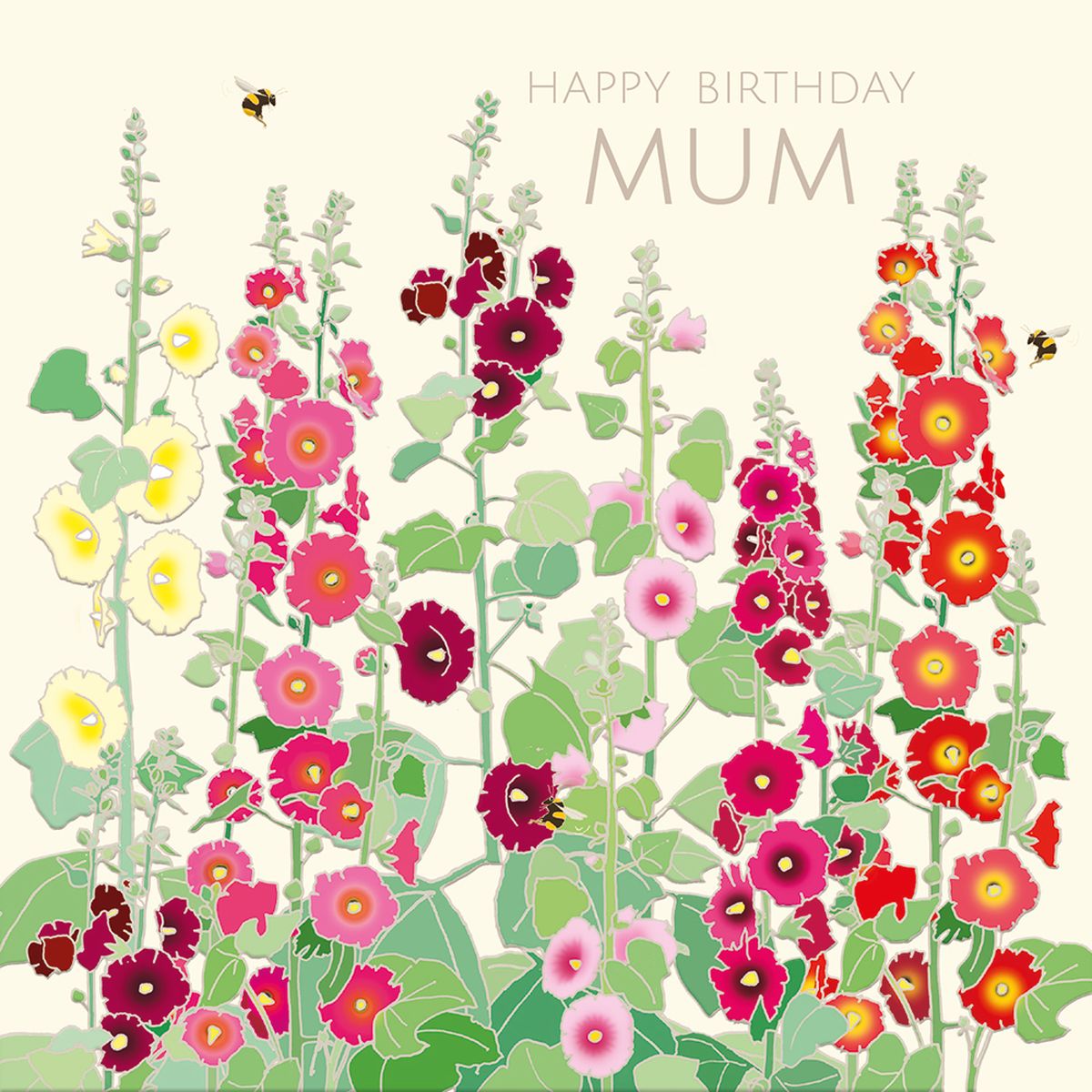 Emily Burningham Hollyhocks Mum Birthday Card