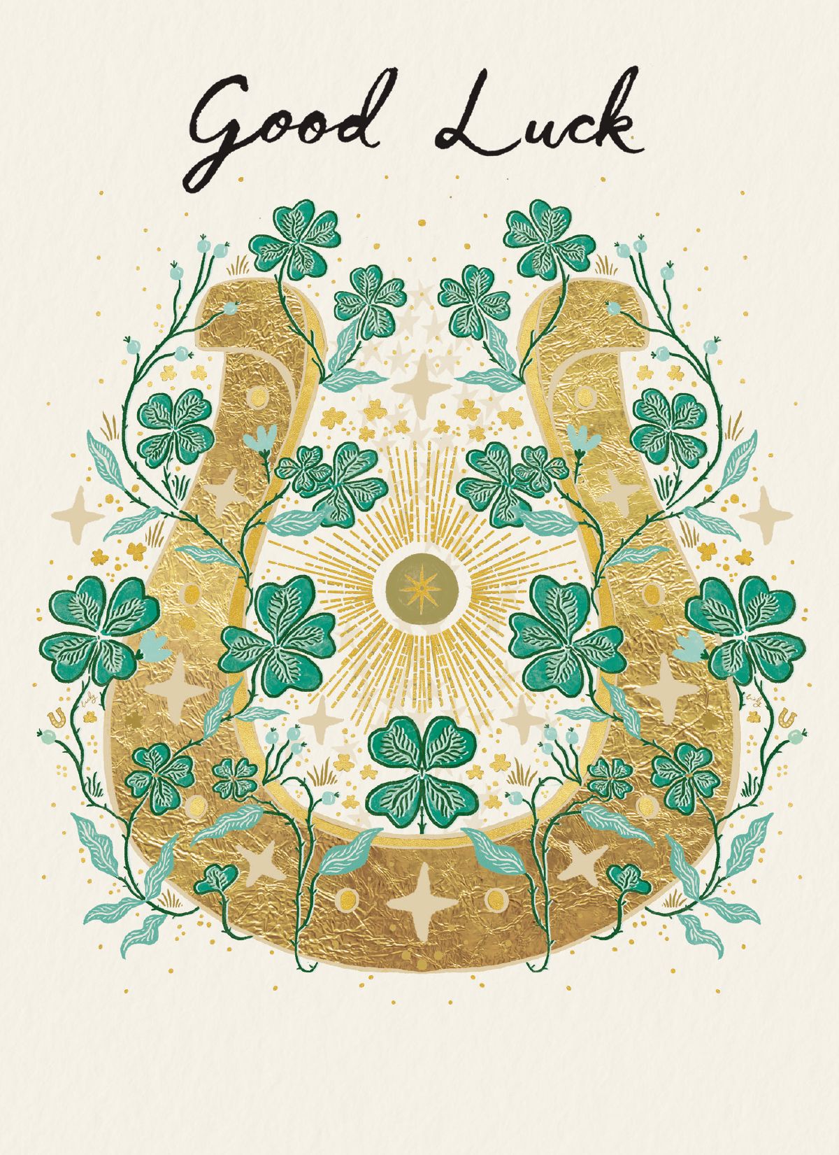 Emma Frances Grant Good Luck Horseshoe Card