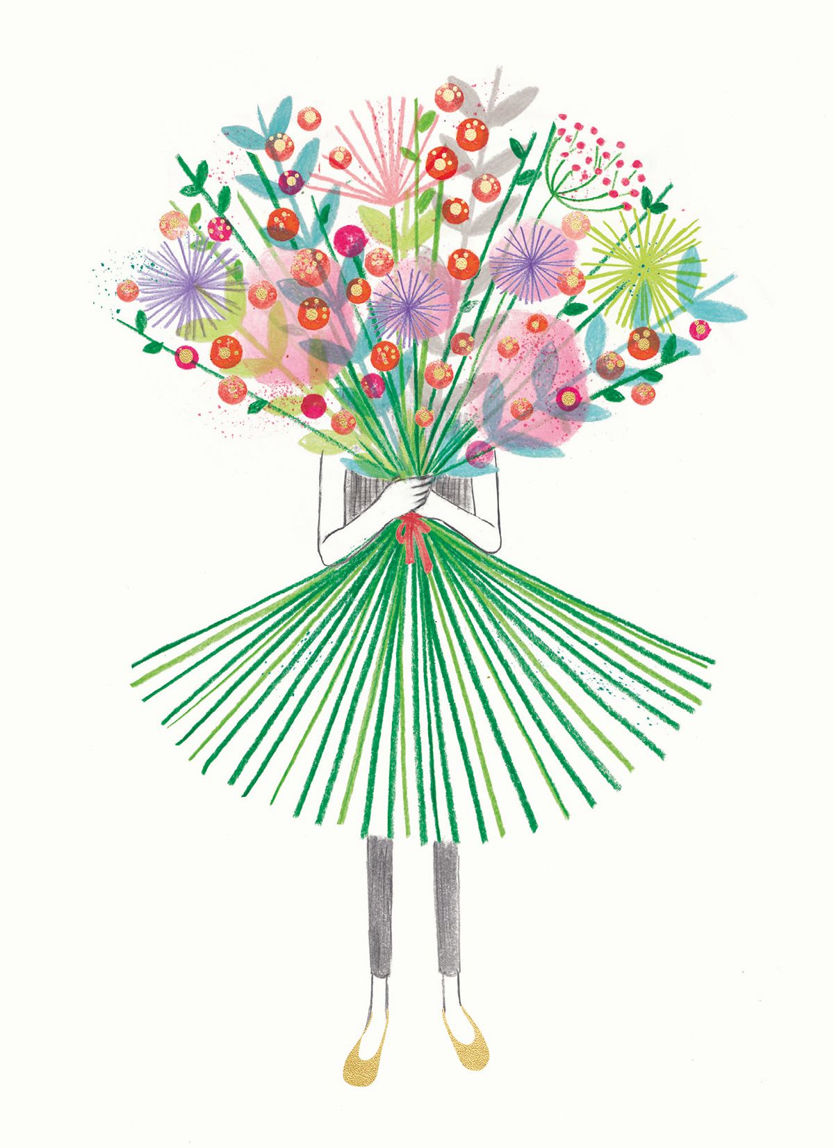 Fiona Woodcock Bouquet Greeting Card