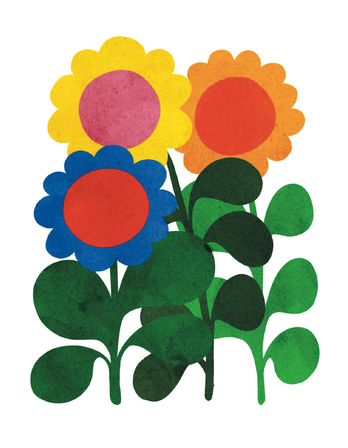 Freya Macphail Retro Flowers Greeting Card