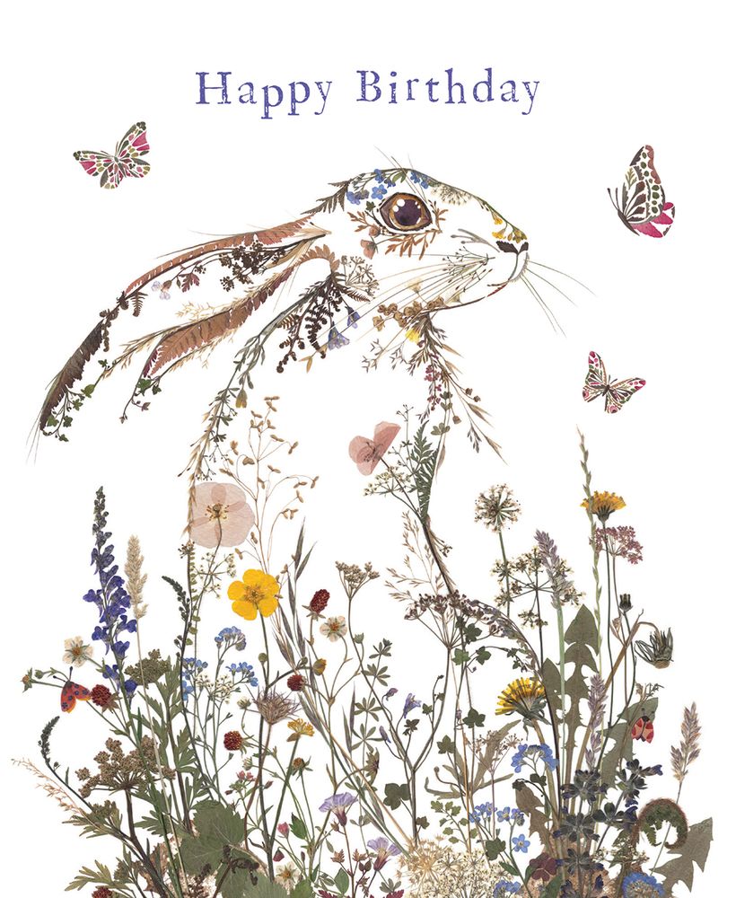 Helen Ahpornsiri Wildflower Hare Birthday Card