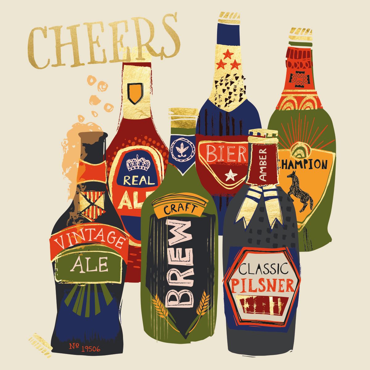 Helen Black Cheers Beers! Birthday Card