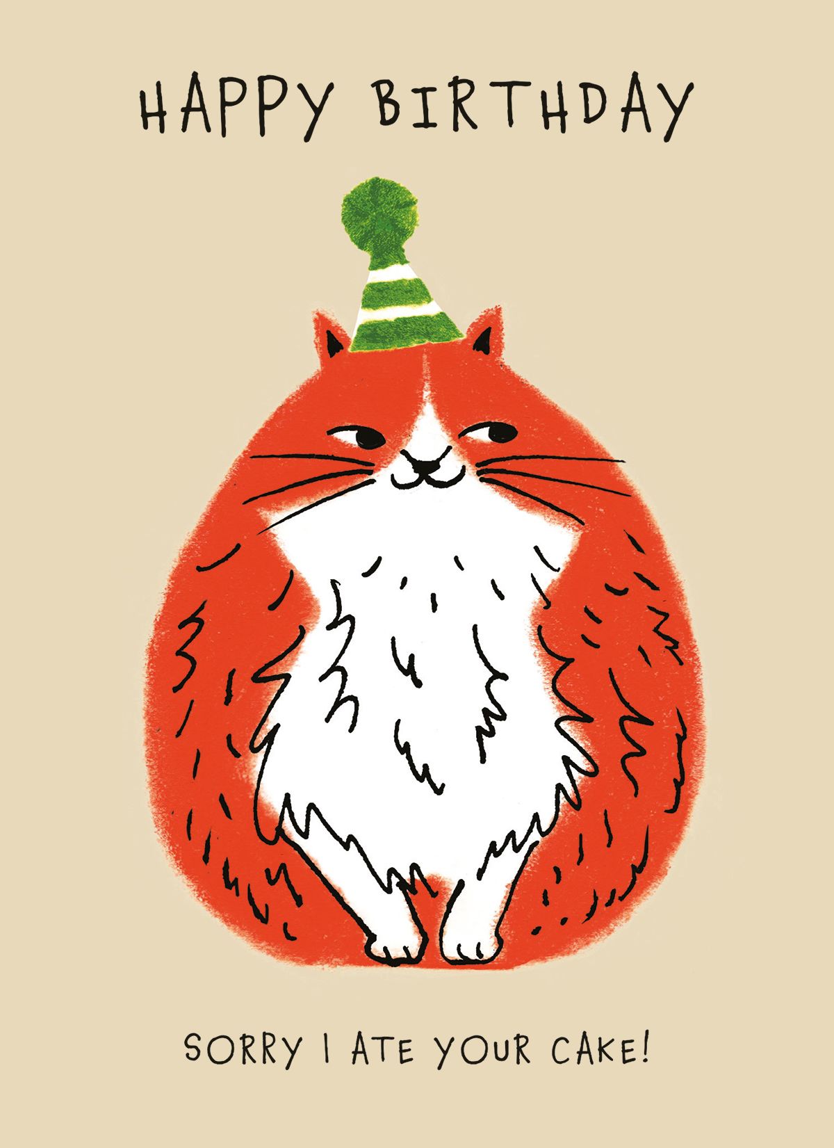 Hui Skipp Greedy Cat Greeting Card