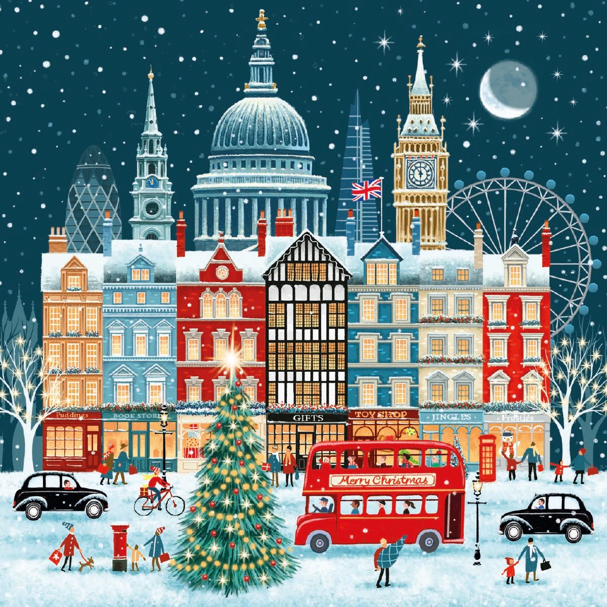 Ian Saxton Starry London Night Christmas Card Pack