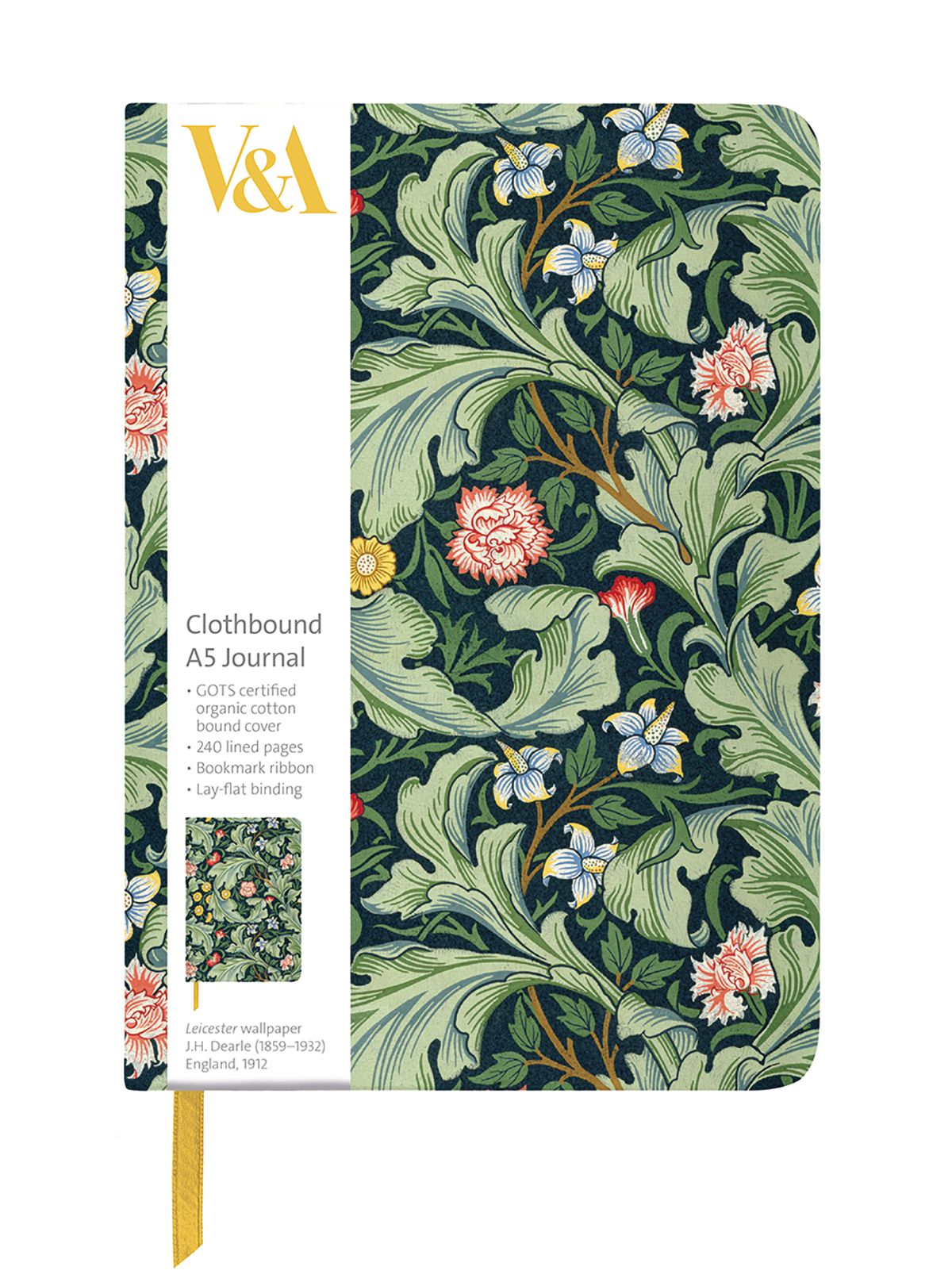 J.H. Dearle Leicester Wallpaper A5 Clothbound Journal