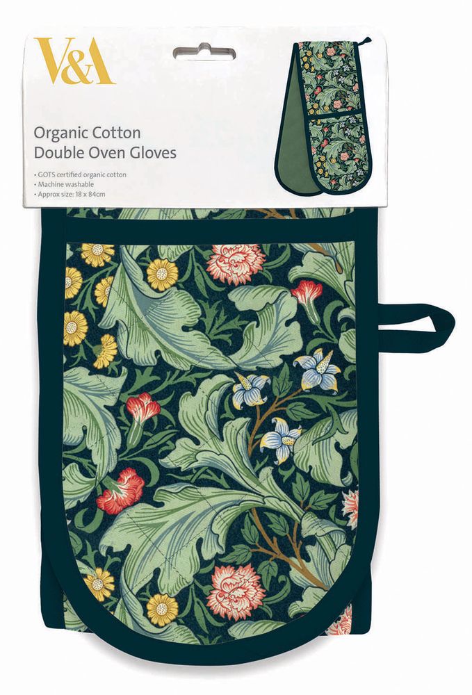 J.H. Dearle Leicester Wallpaper Organic Cotton Double Oven Glove