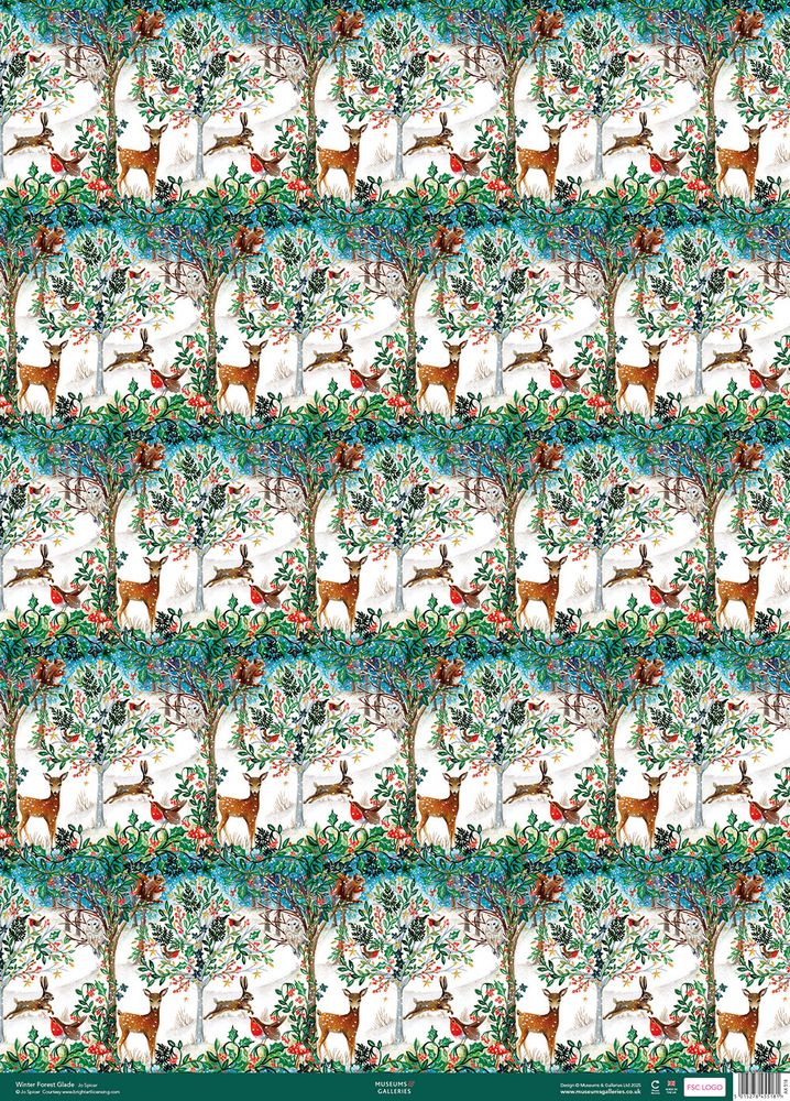 Jo Spicer Winter Forest Glade Christmas Gift Wrap