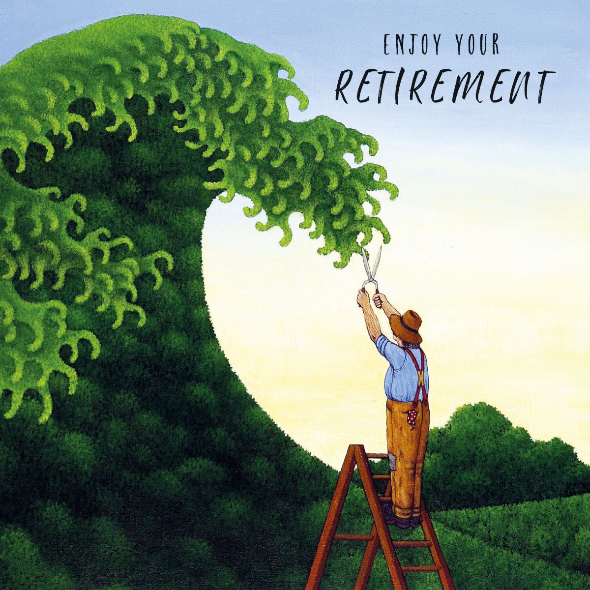 Larry Smart Topiary Wave Retirement Card