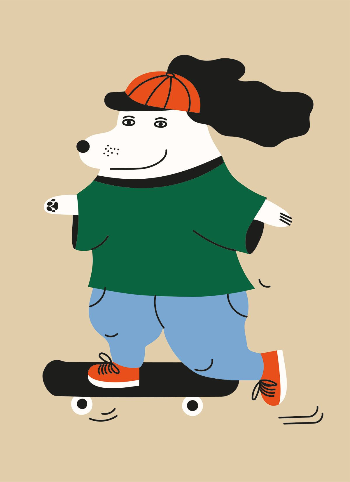 Liina Lember Skateboard Dog Greeting Card