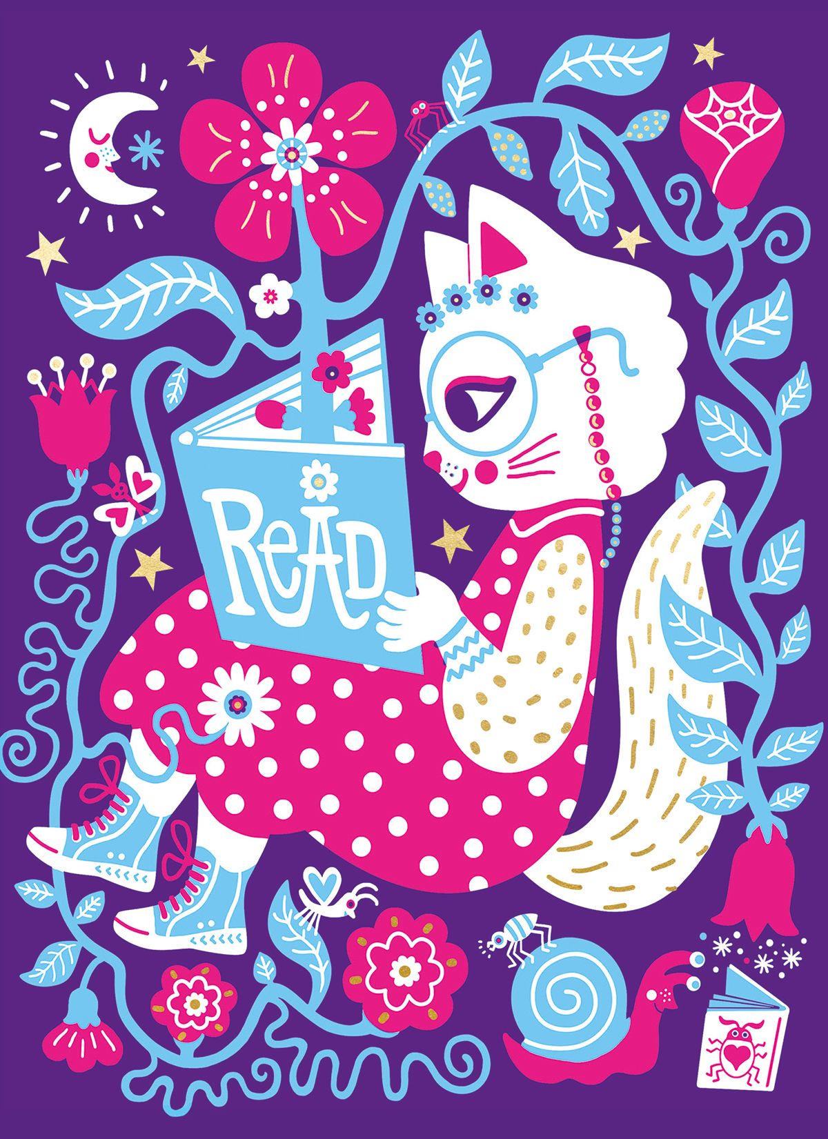 Maja Andersen Lost in a Book Greeting Card