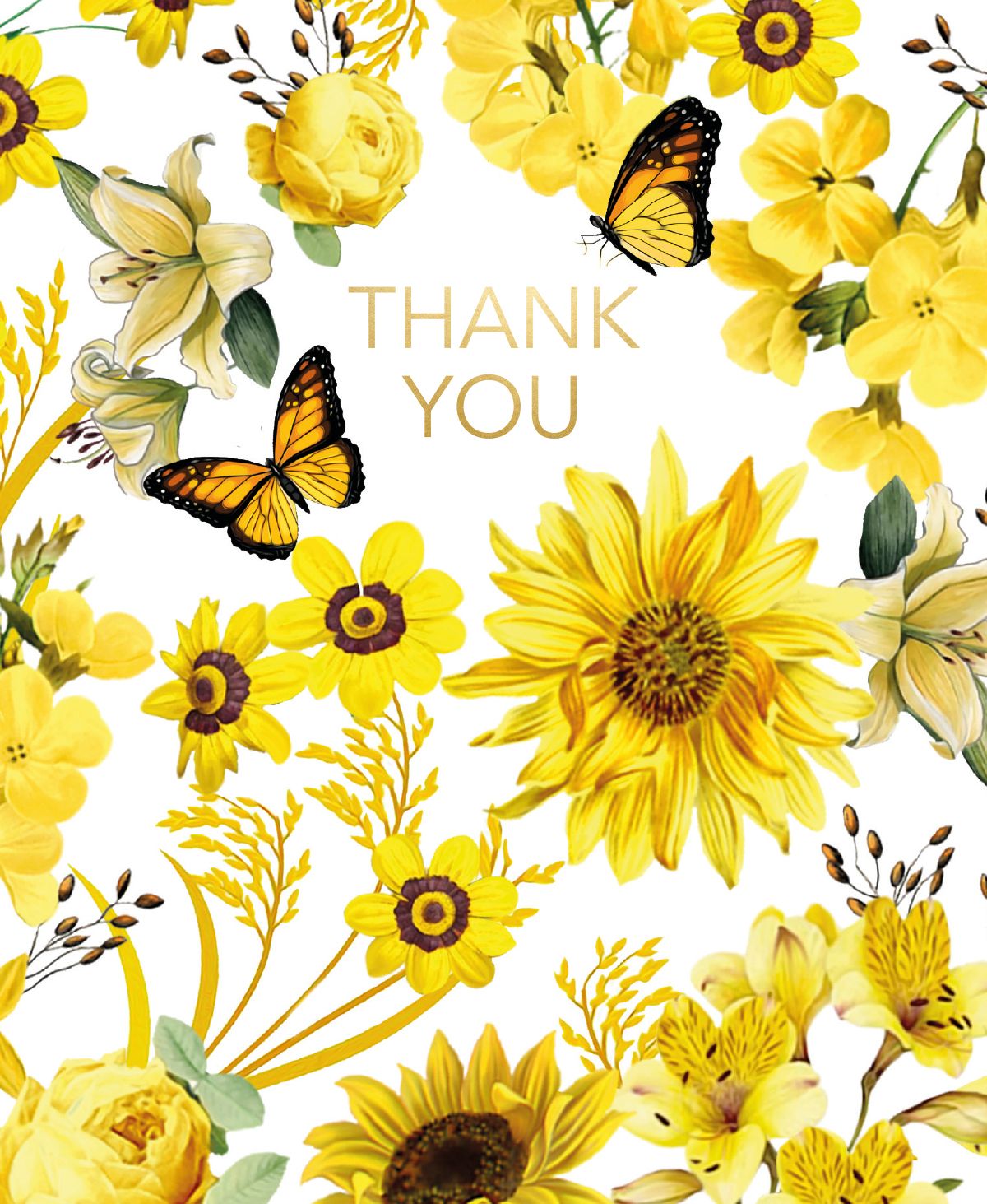 Mary Katrantzou Yellow Butterflies Thank You Card