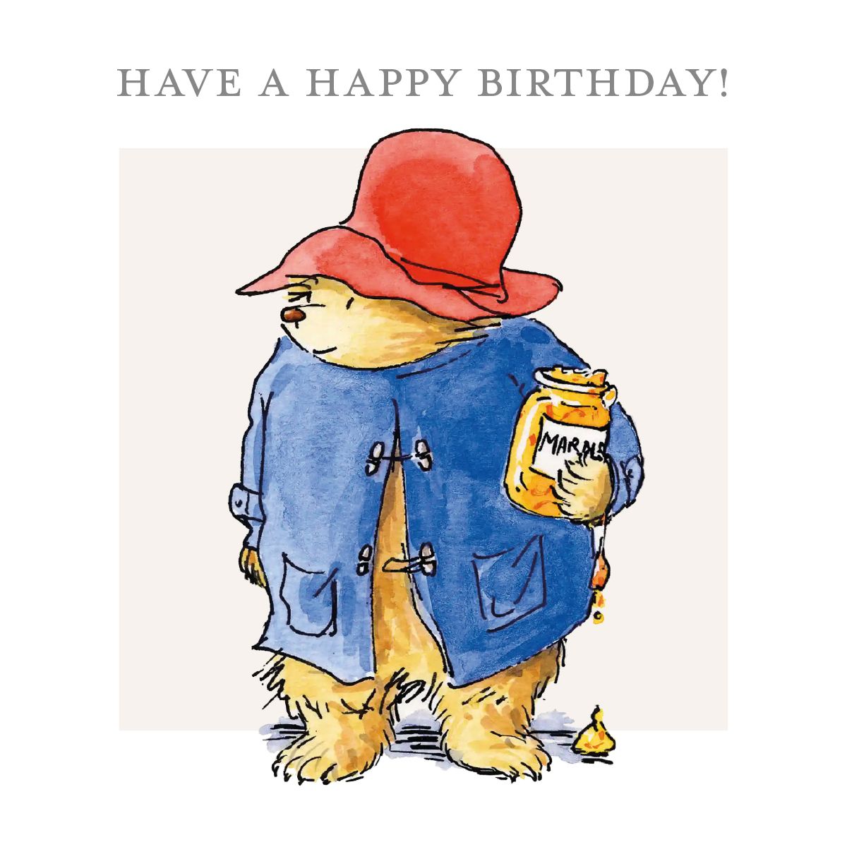Peggy Fortnum Paddington with Marmalade Birthday Card