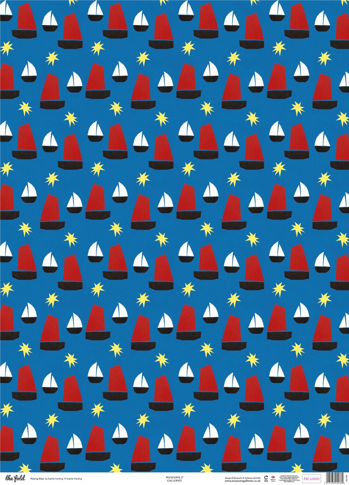 Sophie Harding Passing Ships Gift Wrap