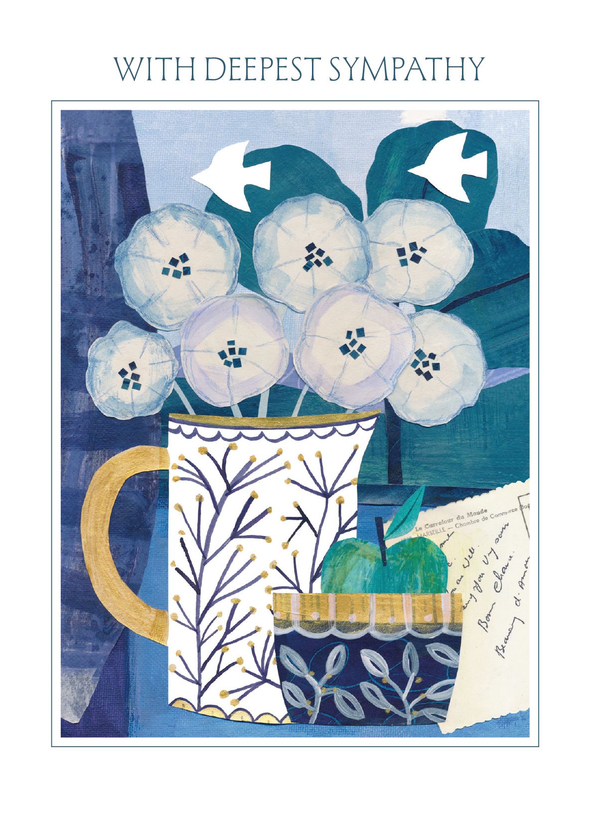 Tracey English Vase with Flowers Sympathy Card