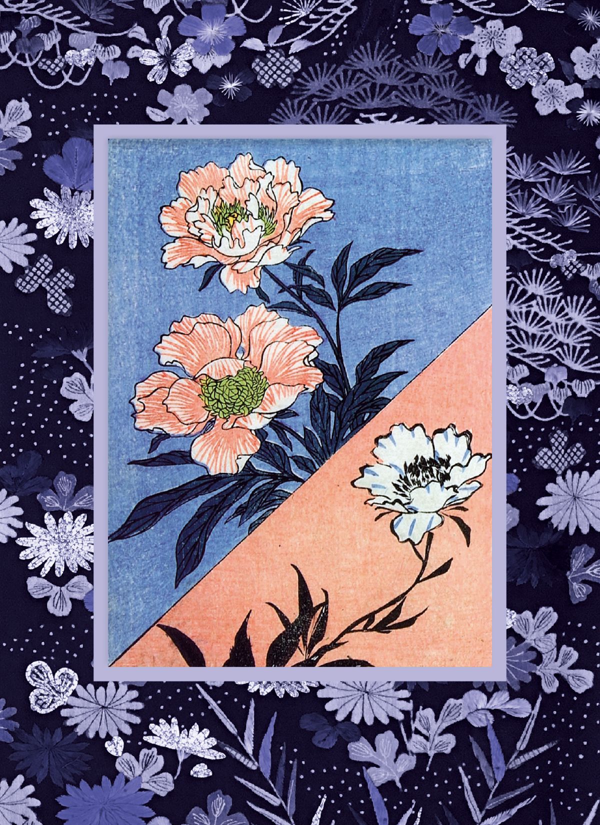 V&A Japanese Florals Embossed Art Card