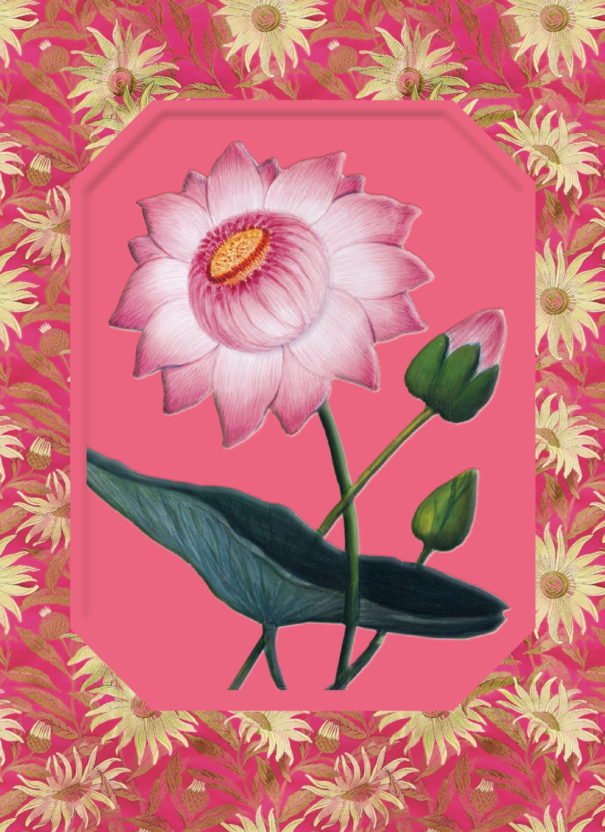 V&A Waterlily Embossed Art Card