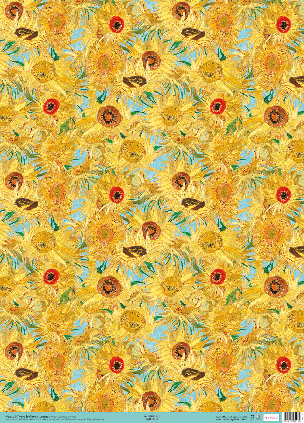 Vincent van Gogh Vase with Twelve Sunflowers Gift Wrap