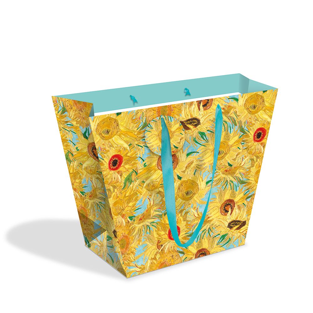 Vincent van Gogh Vase with Twelve Sunflowers Plant & Bottle Gift Bag