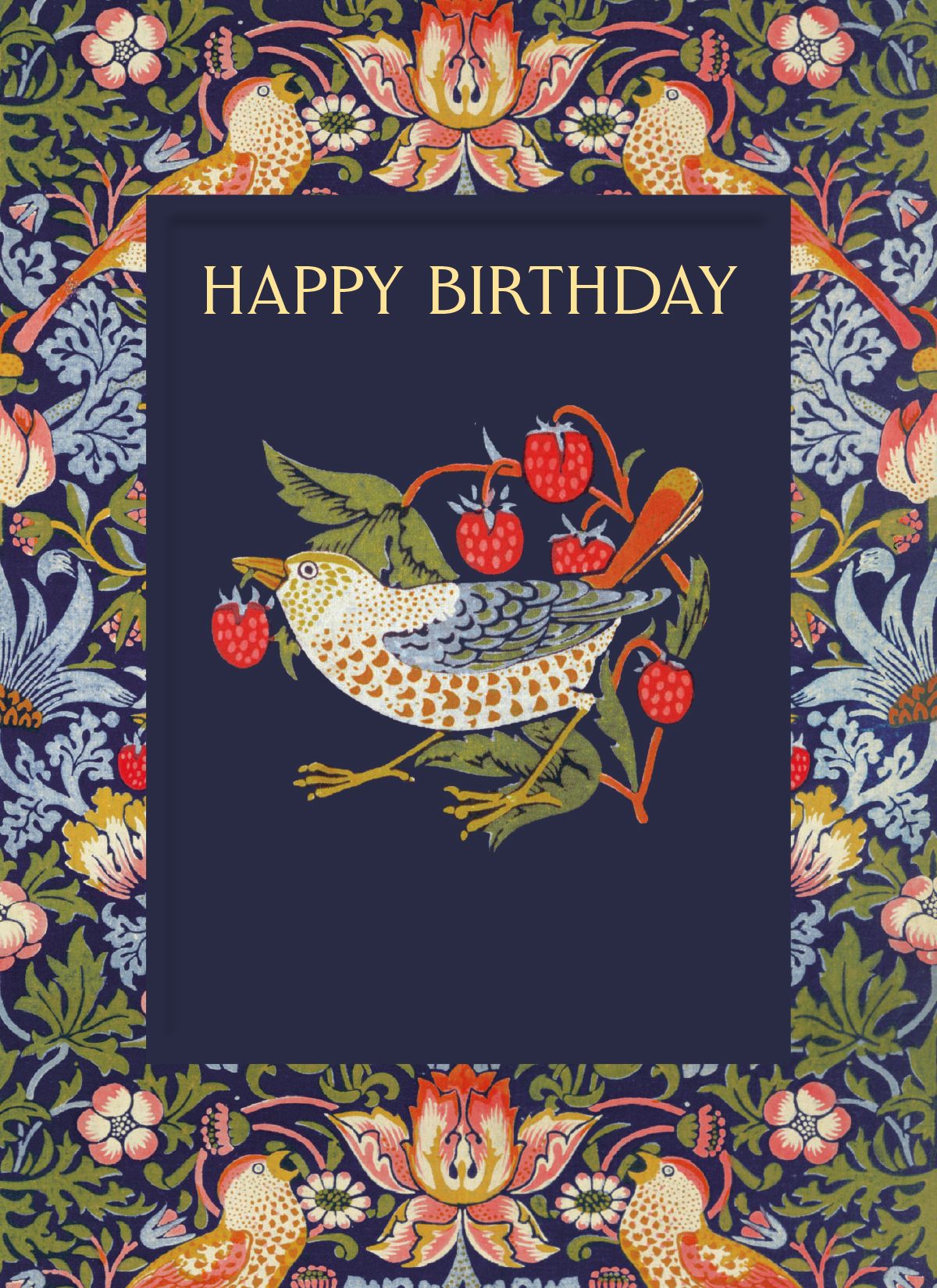 William Morris Strawberry Thief Embossed Art Card