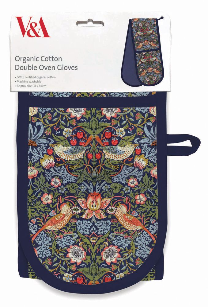 William Morris Strawberry Thief Organic Cotton Double Oven Glove