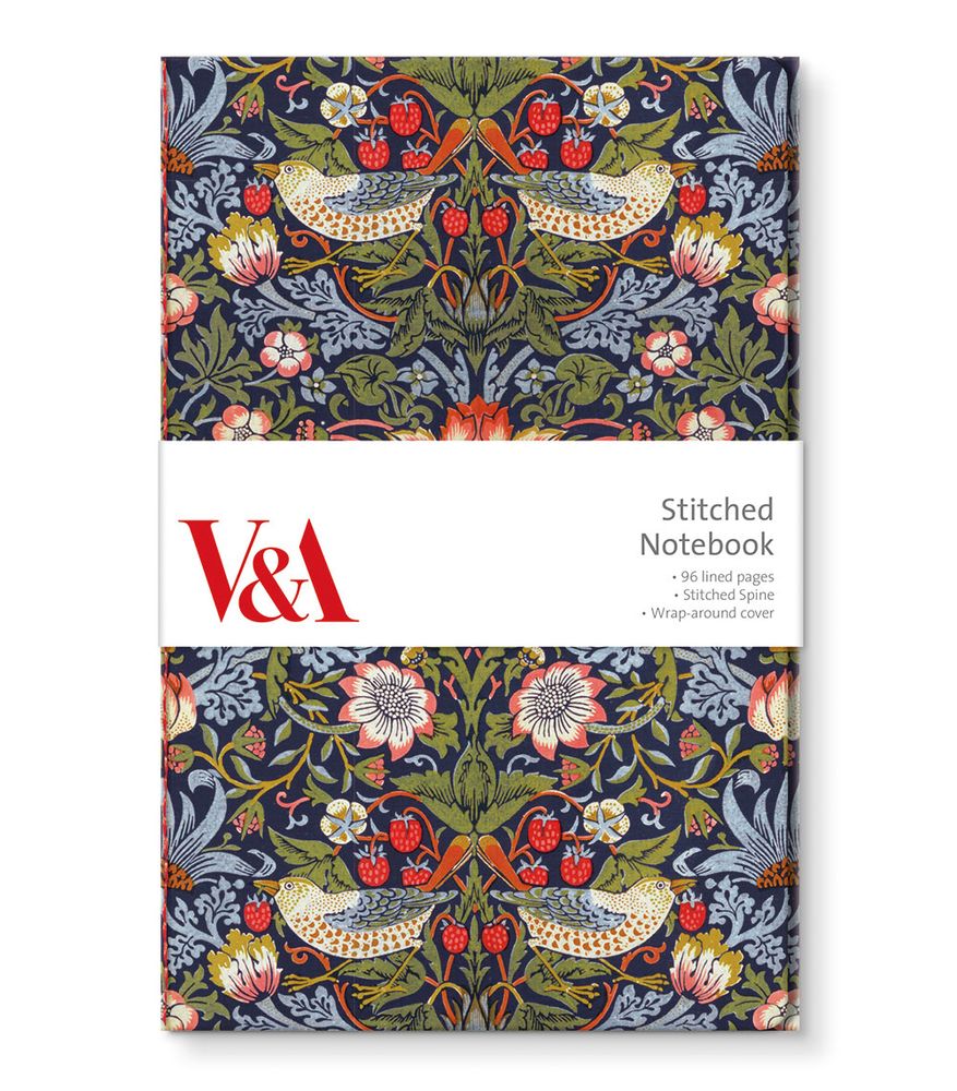 William Morris Strawberry Thief Stitched Pocket Notebook