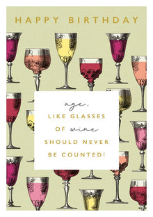 Glasses of Wine Rock On Card