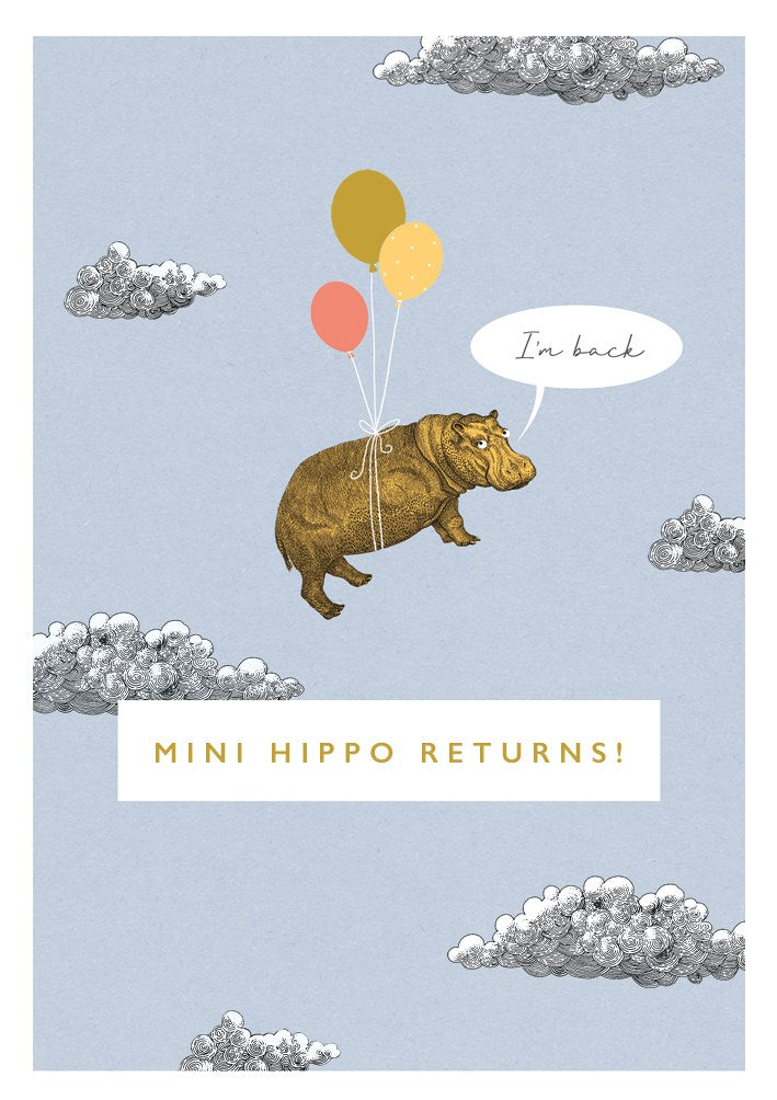 Mini Hippo Rock On Card
