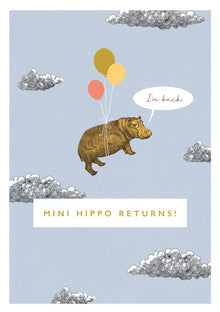 Mini Hippo Rock On Card