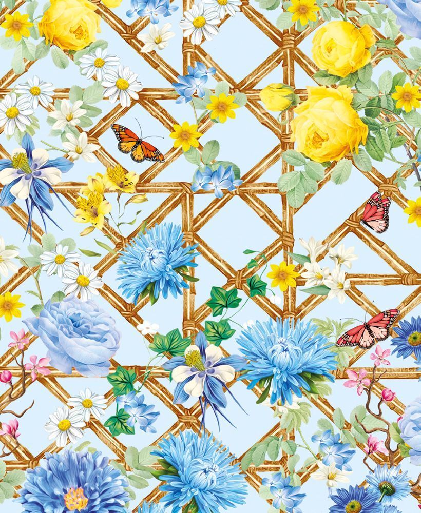 Mary Katrantzou Blue Lattice Art Card