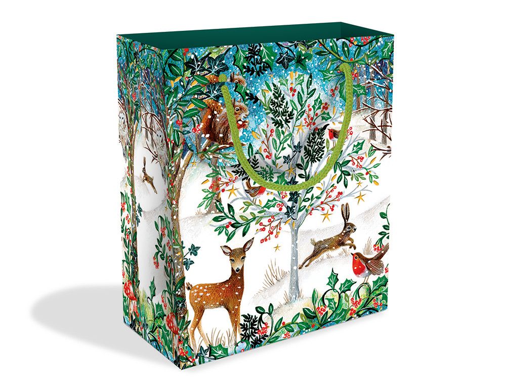 Jo Spicer Winter Forest Glade Medium Bag Medium Christmas Gift Bag