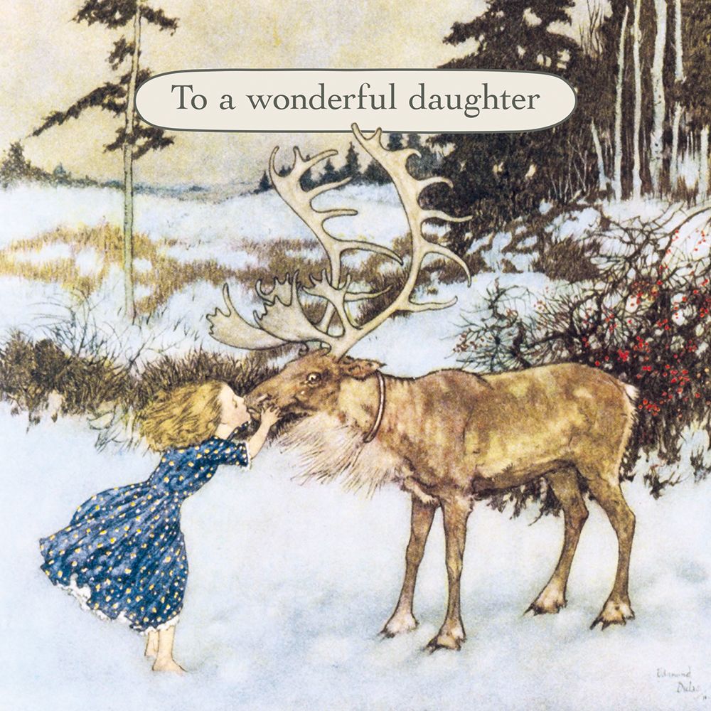 Edmund Dulac Gerda and the Reindeer Christmas Card