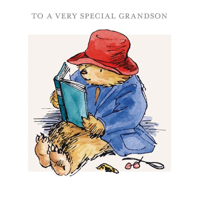 Peggy Fortnum Paddington Reading Grandson Birthday Card