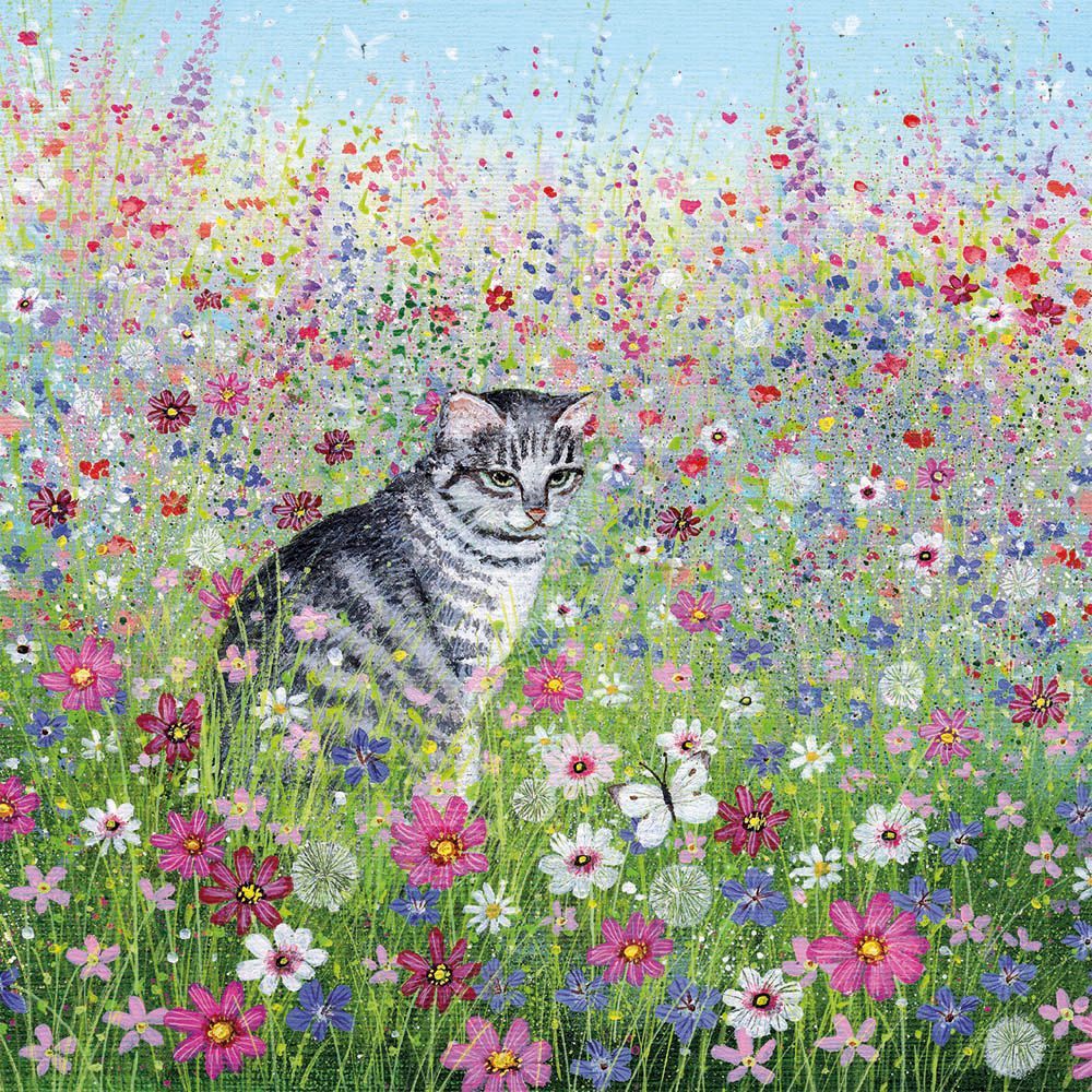Lucy Grossmith Cat in a Cottage Garden Art Card