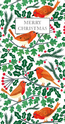 Tracey English Robins and Holly Christmas Money Wallet