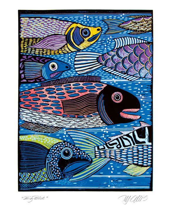 Mariann Johansen-Ellis Big Blue Art Card