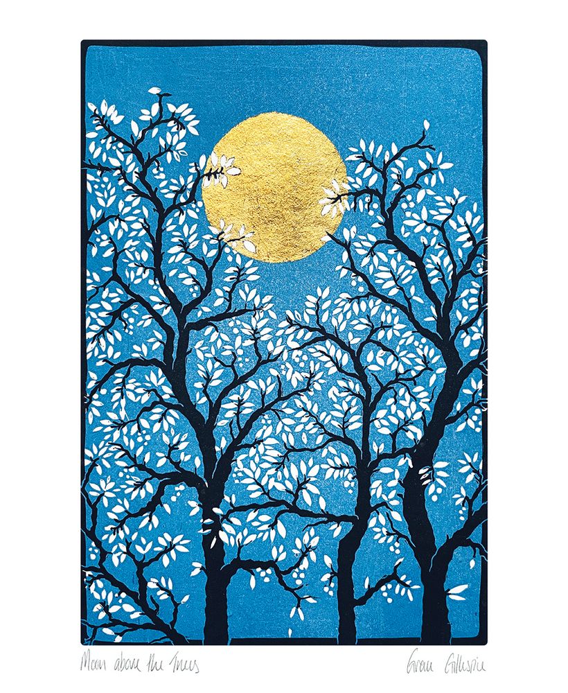 Grace Gillespie Moon Above the Trees Art Card