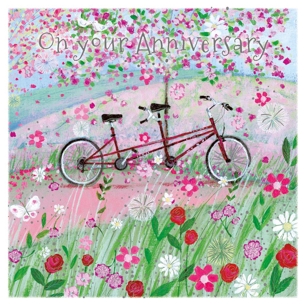 Lucy Grossmith Bicycle Made for Two Anniversary Card