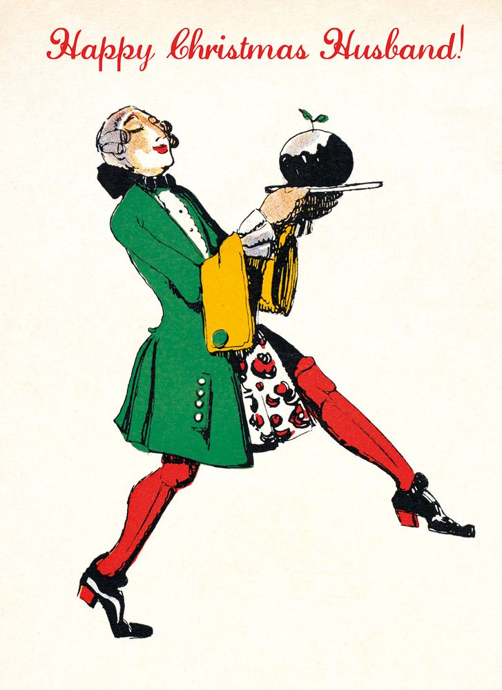 Claud Lovat Fraser Butler with Christmas Pudding Card