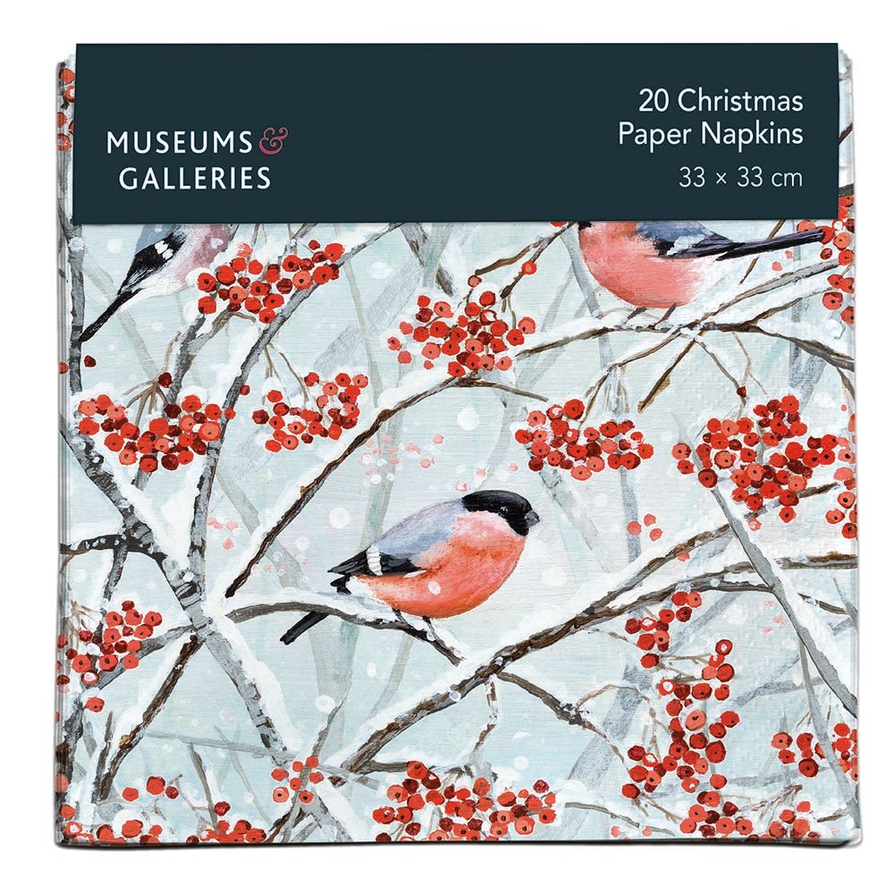 Lucy Grossmith Bullfinches Christmas Paper Napkins