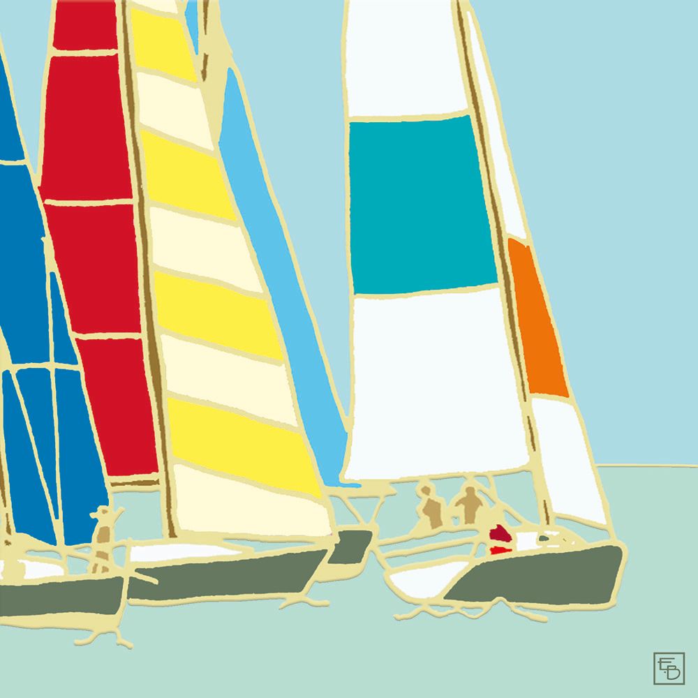 Emily Burningham Yacht Race Art Card