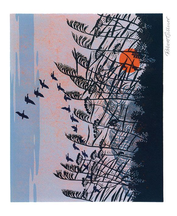 Robert Gillmor Sunset Flight Art Card