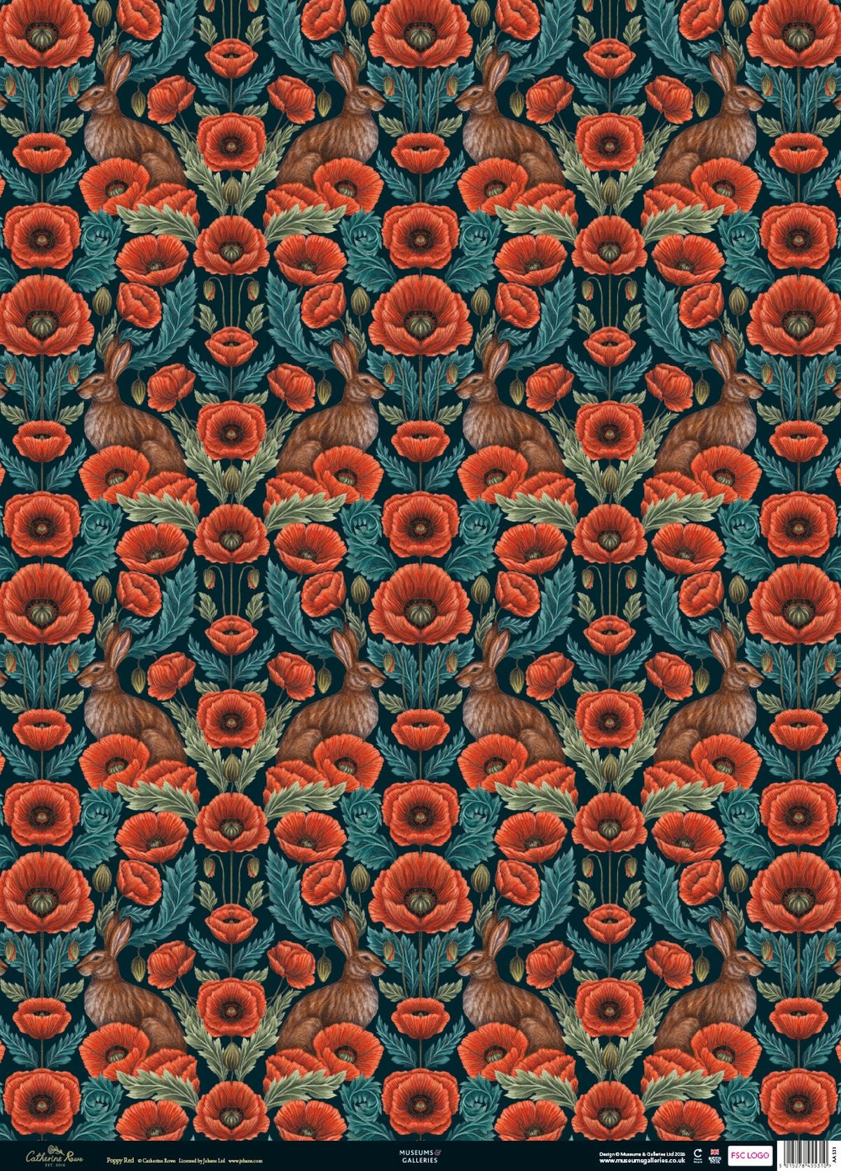 Catherine Rowe Poppy Red Gift Wrap