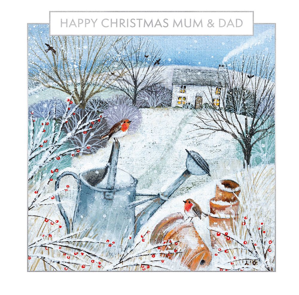 Lucy Grossmith Cottage in the Snow Christmas Card